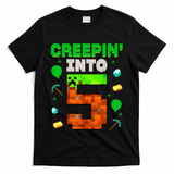 5th Birthday Gamer Pixel Creepin’ Into 5 Video Game Party T-Shirt