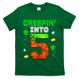 5th Birthday Gamer Pixel Creepin’ Into 5 Video Game Party T-Shirt