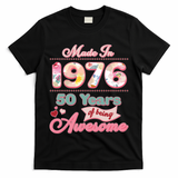 50th Birthday Pink Floral Made In 1956 Years Of Being Awesome T-Shirt
