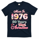 50th Birthday Pink Floral Made In 1956 Years Of Being Awesome T-Shirt
