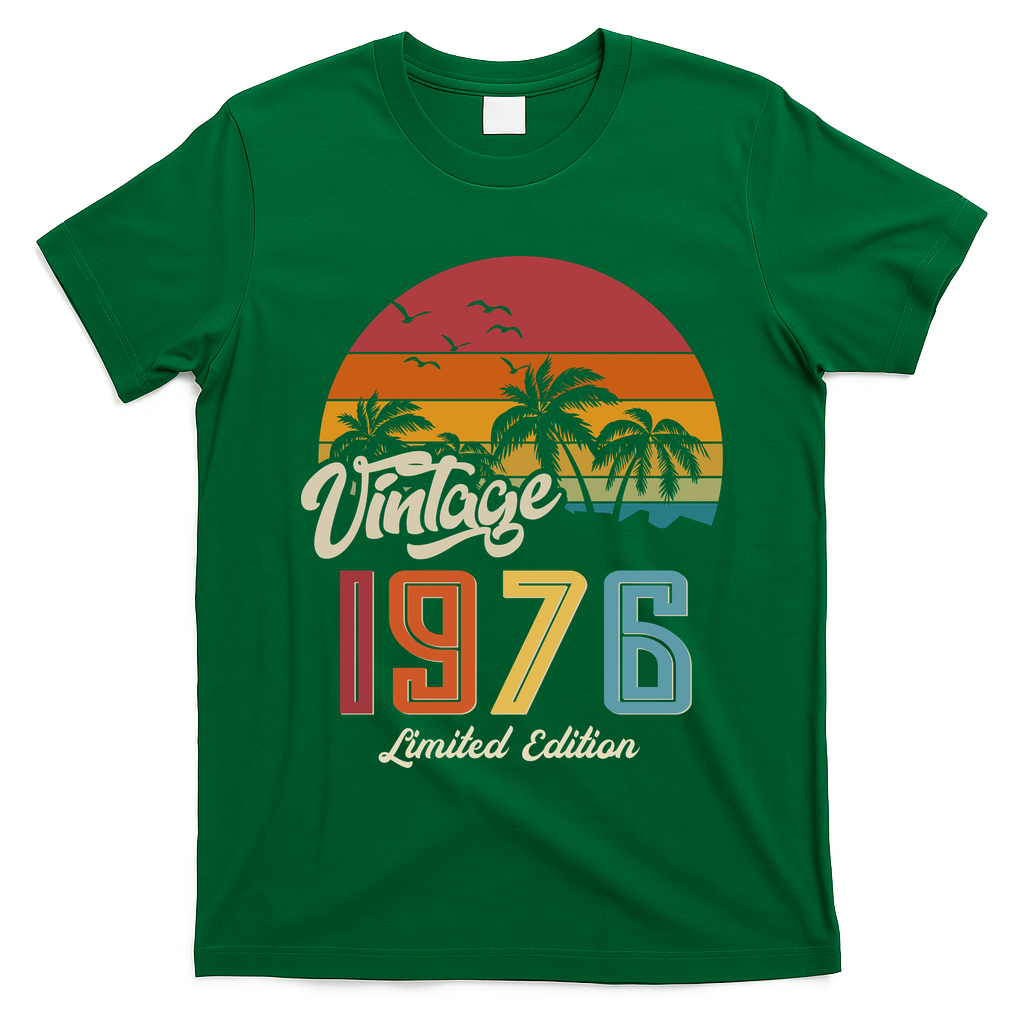 50th Birthday Retro Vintage 1976 Tropical Palm Trees T-Shirt