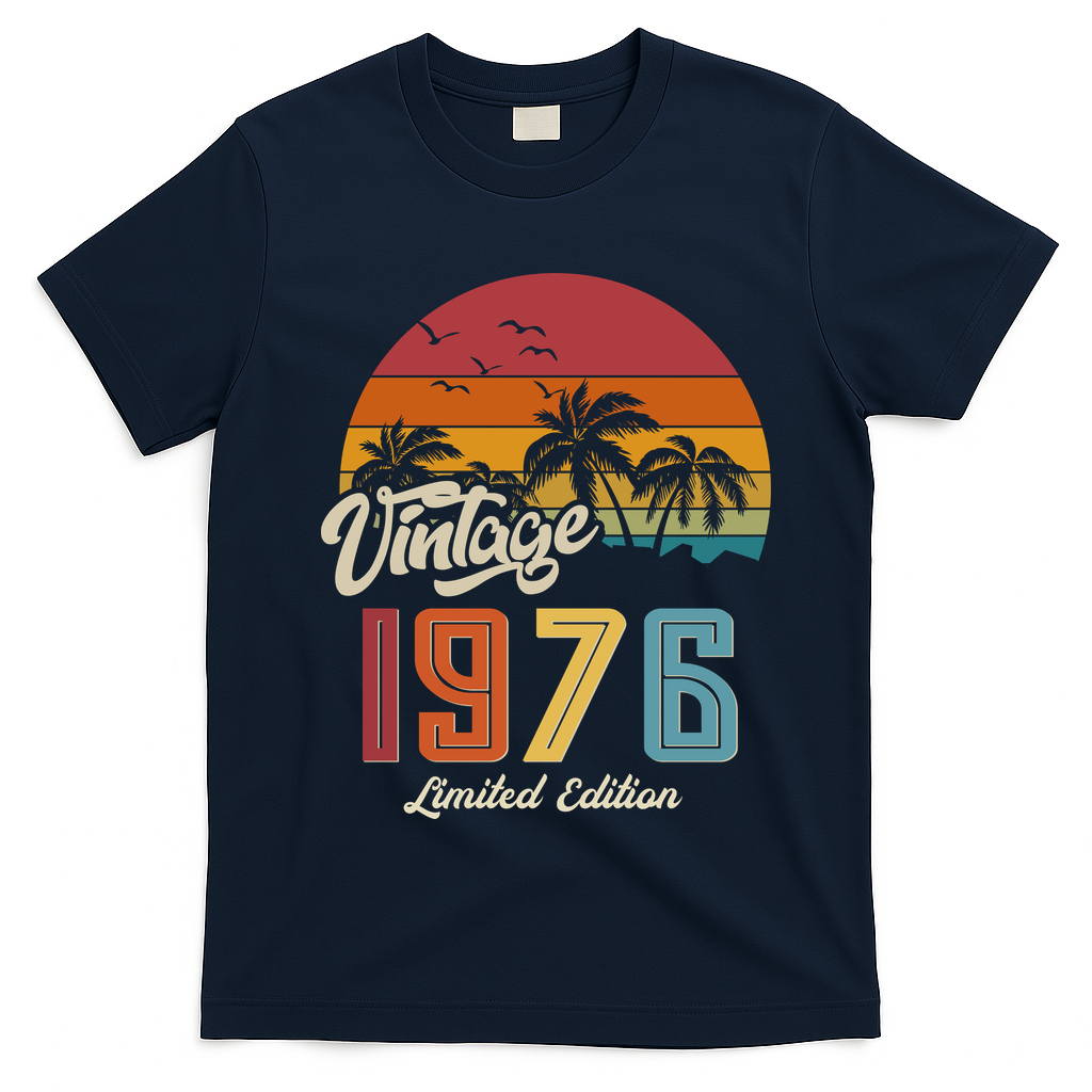 50th Birthday Retro Vintage 1976 Tropical Palm Trees T-Shirt