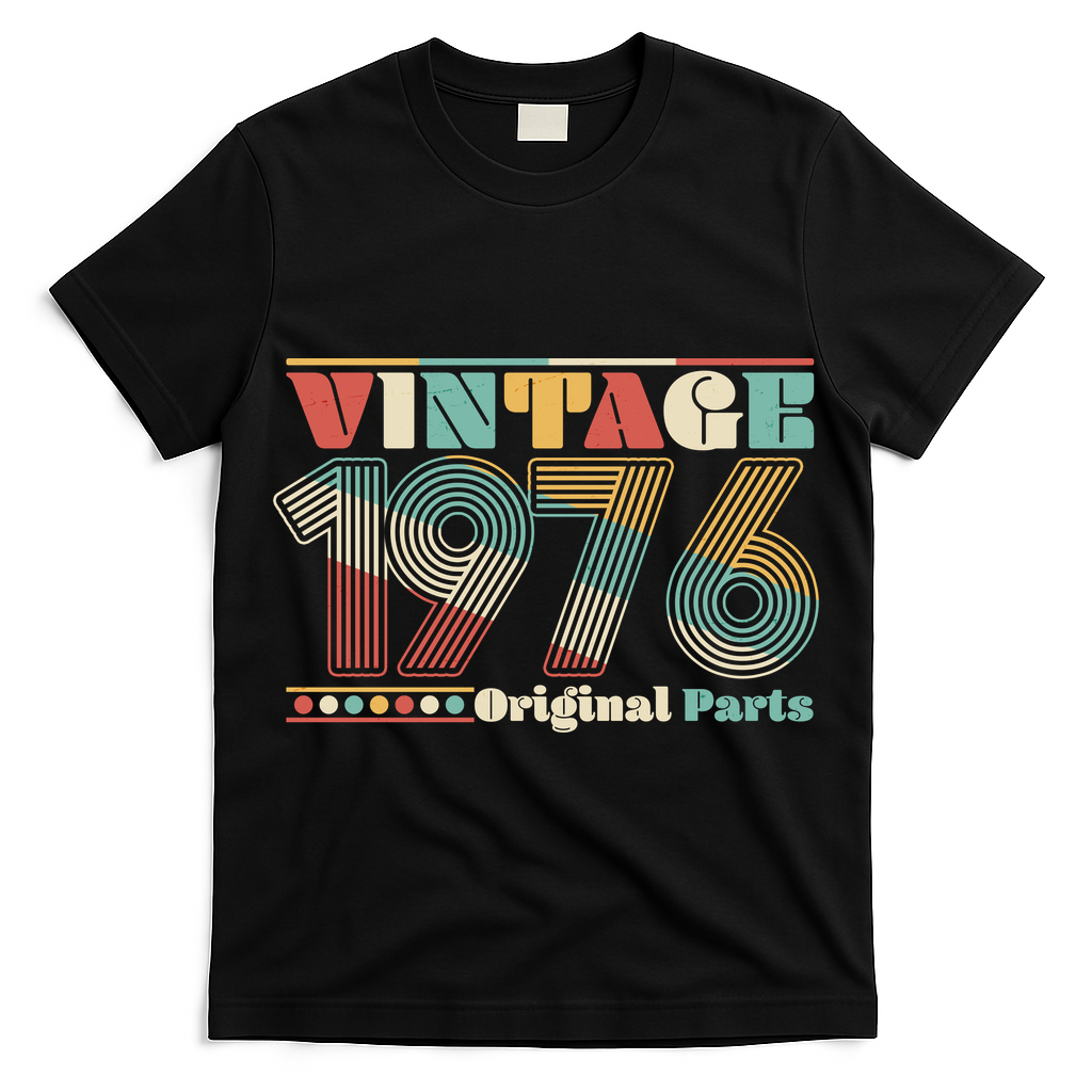 50th Birthday Retro Style Vintage 1976 Original Parts T-Shirt