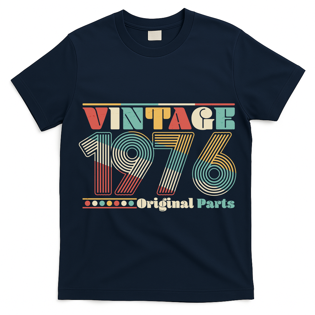50th Birthday Retro Style Vintage 1976 Original Parts T-Shirt
