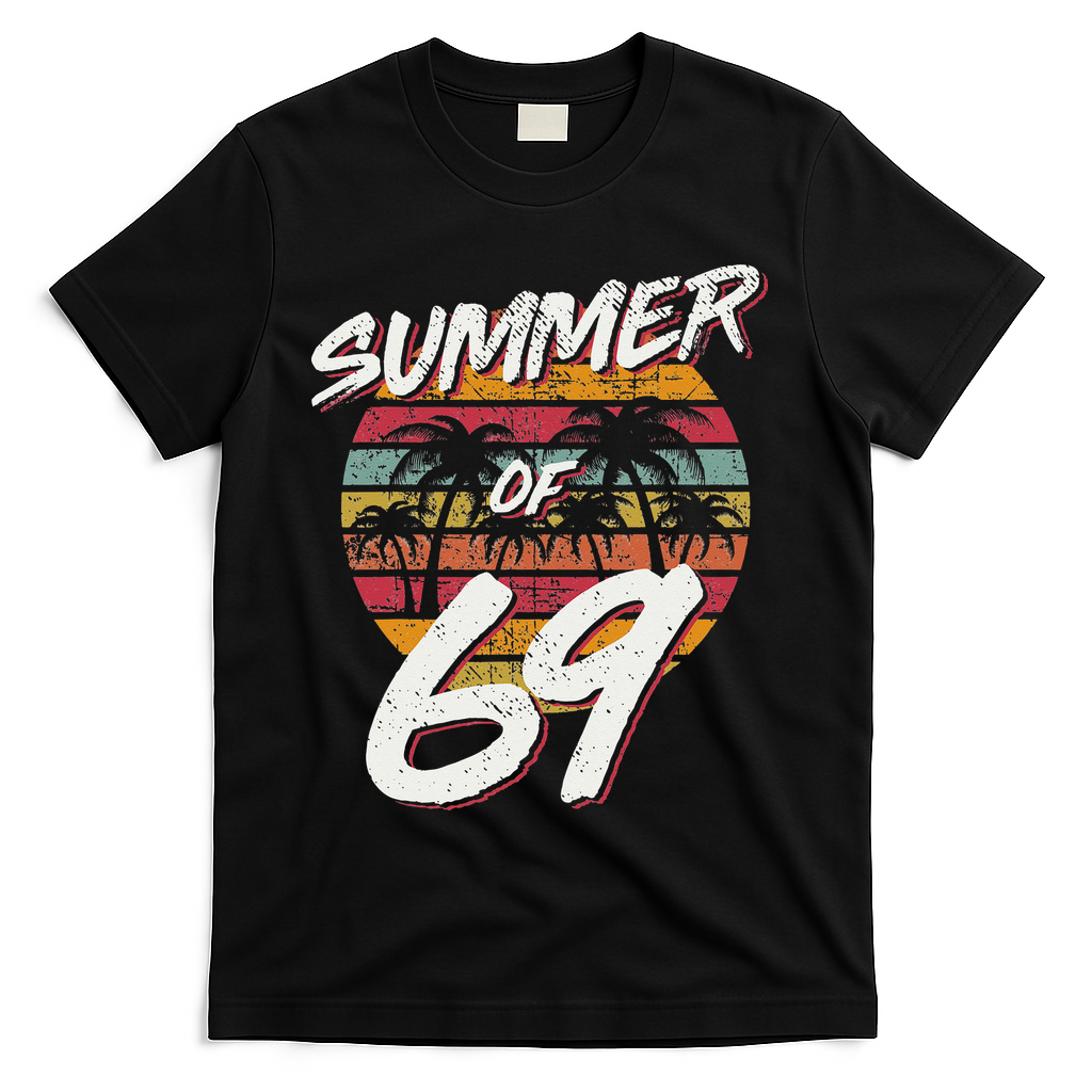 50th Birthday Summer of 69 Gift Mom Daddy T-Shirt - Black