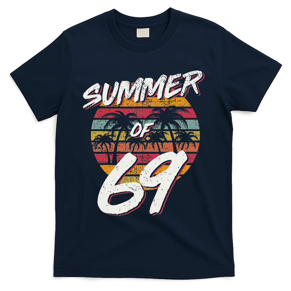 50th Birthday Summer of 69 Gift Mom Daddy T-Shirt - Navy