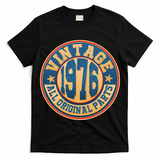 50th Birthday Vintage 1976 All Original Parts Shield Emblem  T-Shirt