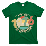 50th Birthday Vintage 1976 All Original Parts Emblem T-Shirt