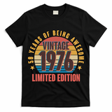 50th Birthday Vintage 1976 50 Years Of Being Awesome Limited Edition  T-Shirt