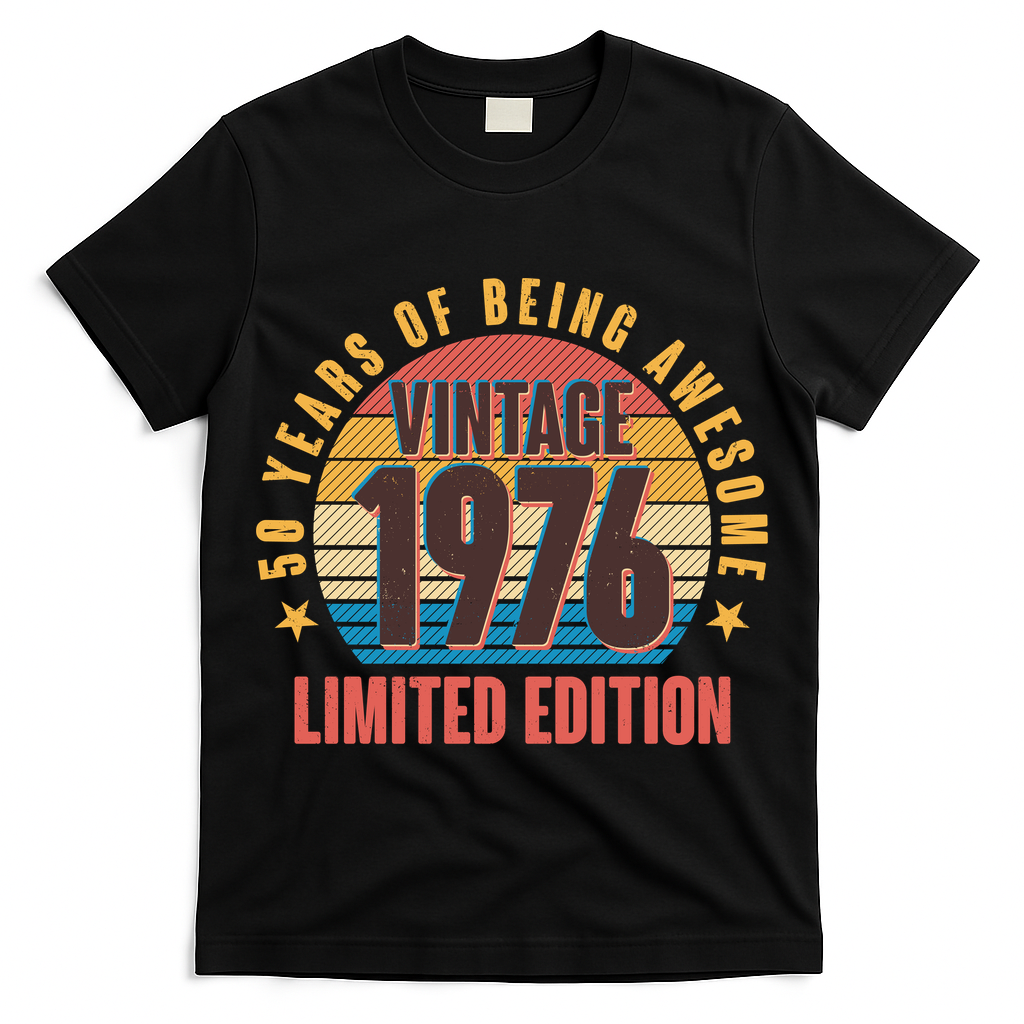 50th Birthday Vintage 1976 50 Years Of Being Awesome Limited Edition  T-Shirt