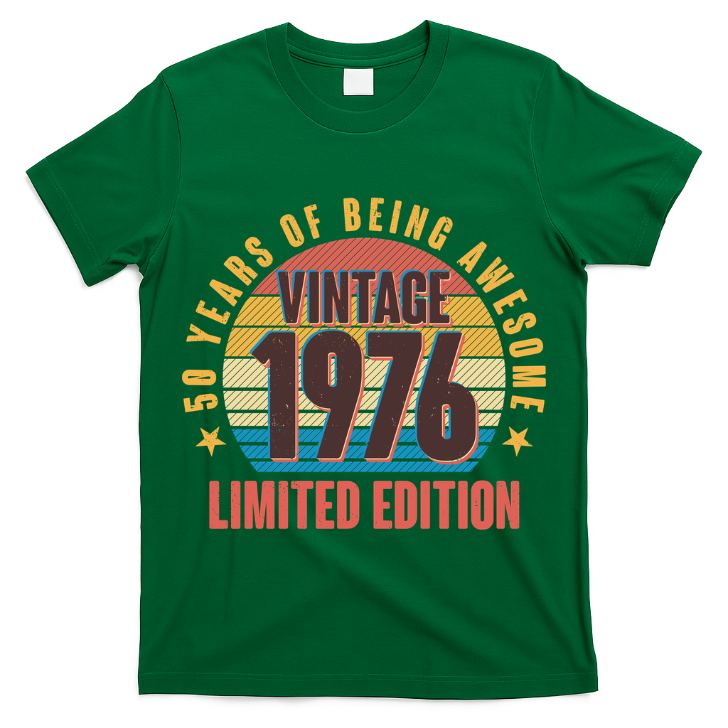 50th Birthday Vintage 1976 50 Years Of Being Awesome Limited Edition  T-Shirt