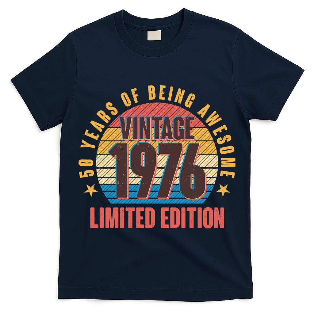 50th Birthday Vintage 1976 50 Years Of Being Awesome Limited Edition  T-Shirt
