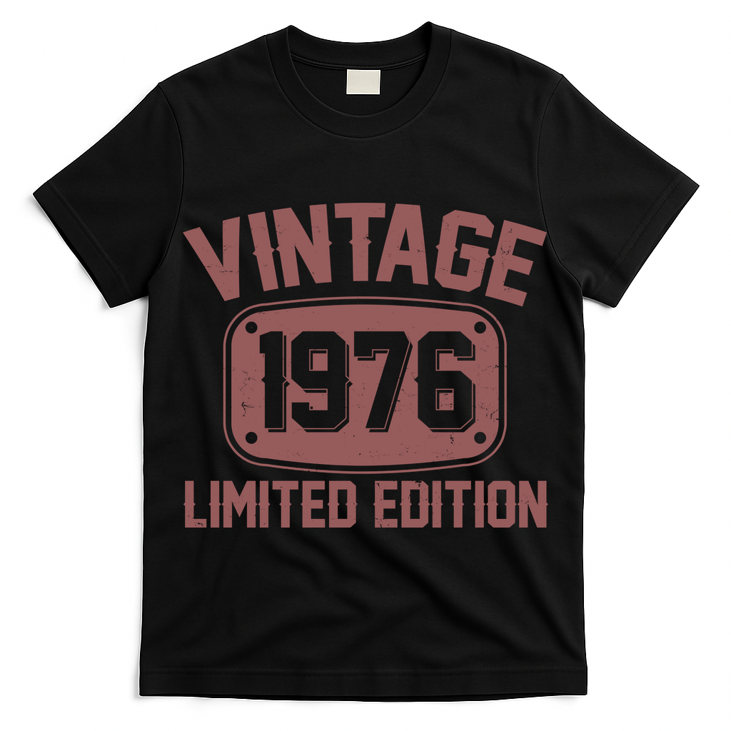 50th Birthday Vintage 1976 Limited Edition Birthday Metal Plate  T-Shirt