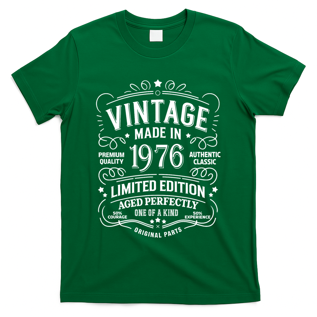 50th Birthday Vintage Made In 1976 Premium Quality Authentic Classic Birthday T-Shirt