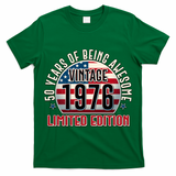 50th Birthday Vintage 1976 Limited Edition Years Of Being Awesome USA Flag  T-Shirt