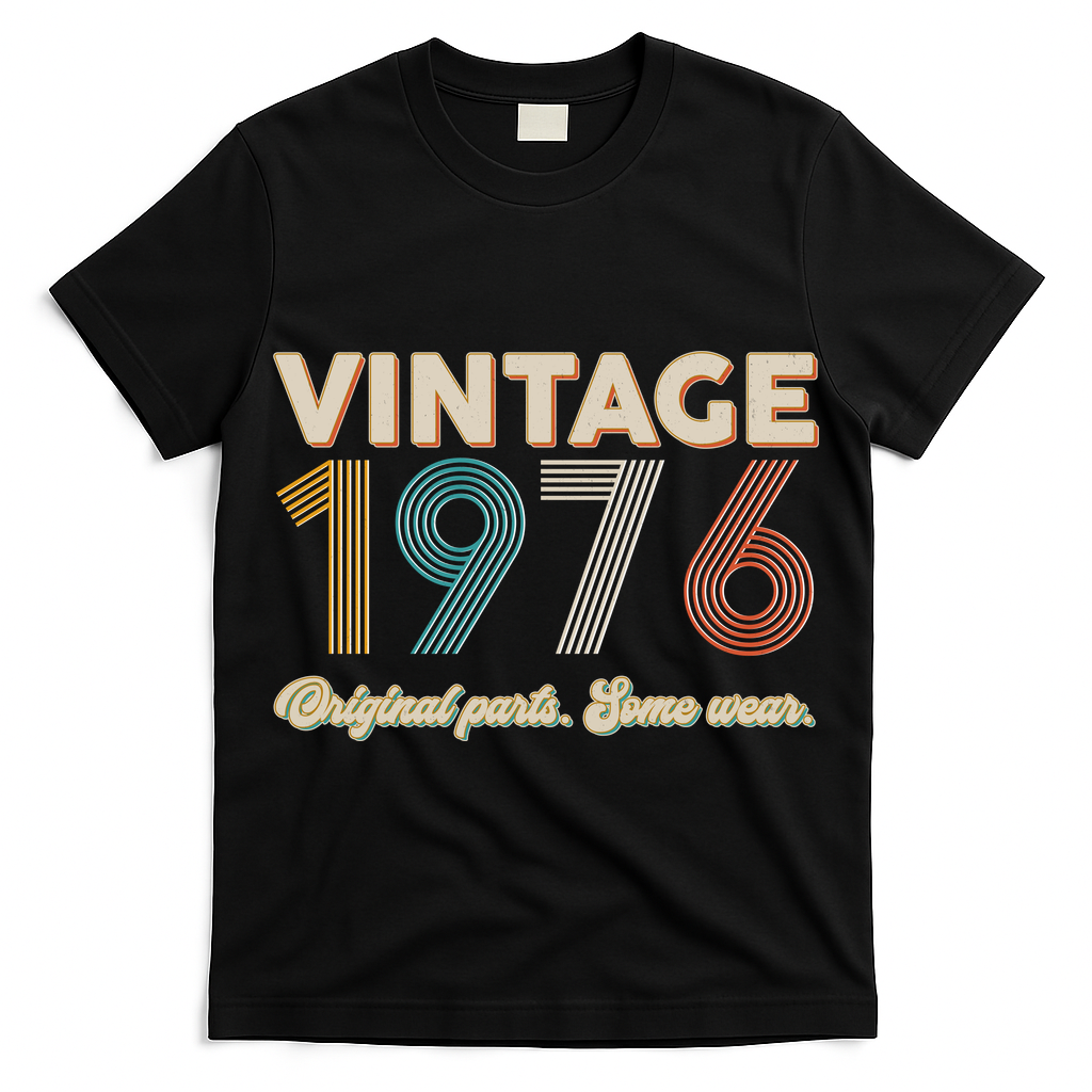 50th Birthday Vintage 1976 Original Parts Some Wear  T-Shirt