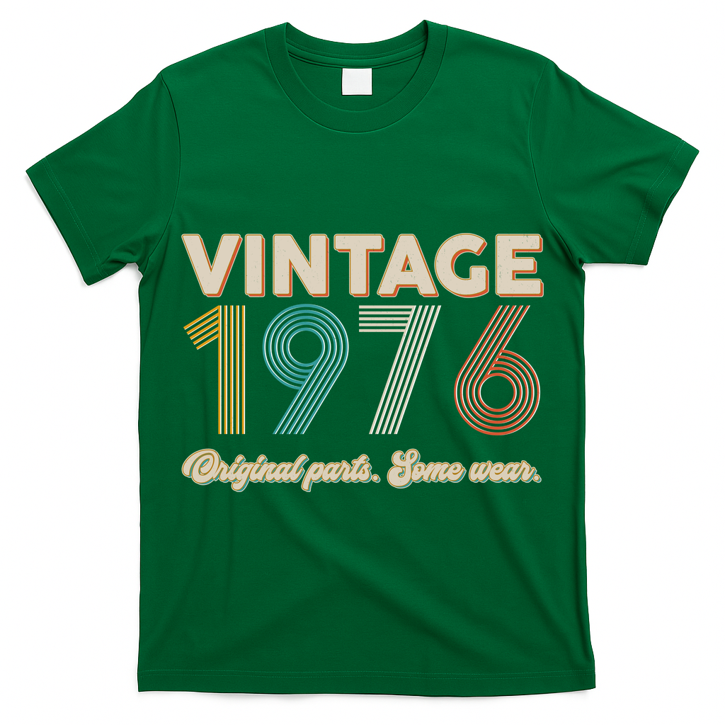 50th Birthday Vintage 1976 Original Parts Some Wear  T-Shirt