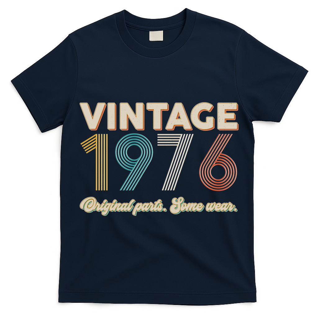 50th Birthday Vintage 1976 Original Parts Some Wear  T-Shirt