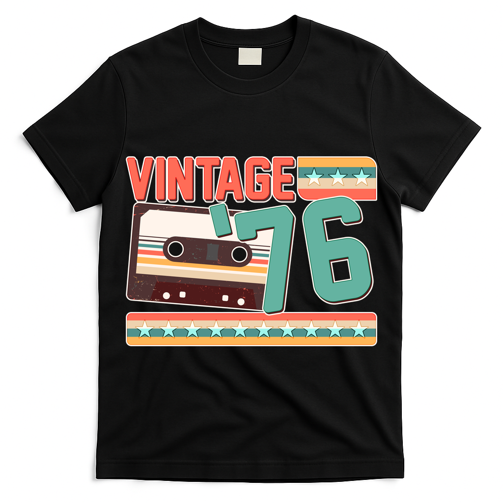 50th Birthday Vintage 1976 Cassette Tape  T-Shirt