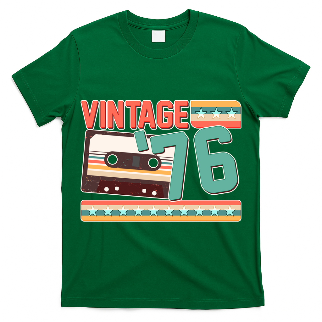 50th Birthday Vintage 1976 Cassette Tape  T-Shirt