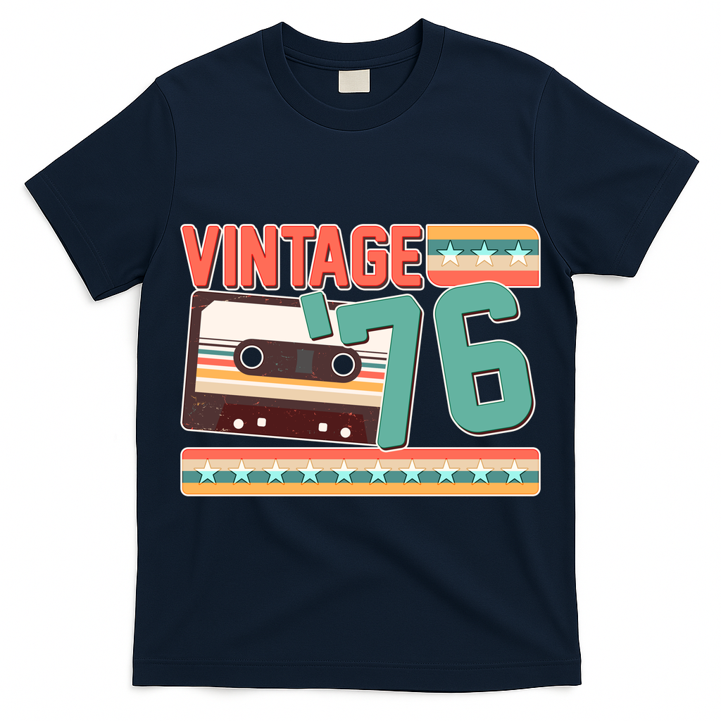 50th Birthday Vintage 1976 Cassette Tape  T-Shirt