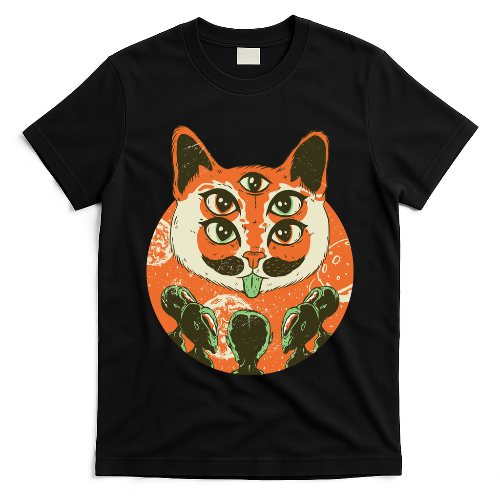 5 Eyed Alien Cat T-Shirt