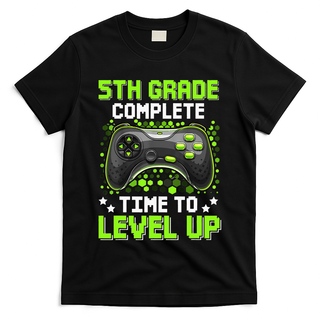 5th Grade Complete Time To Level Up Gaming Graduation T-Shirt