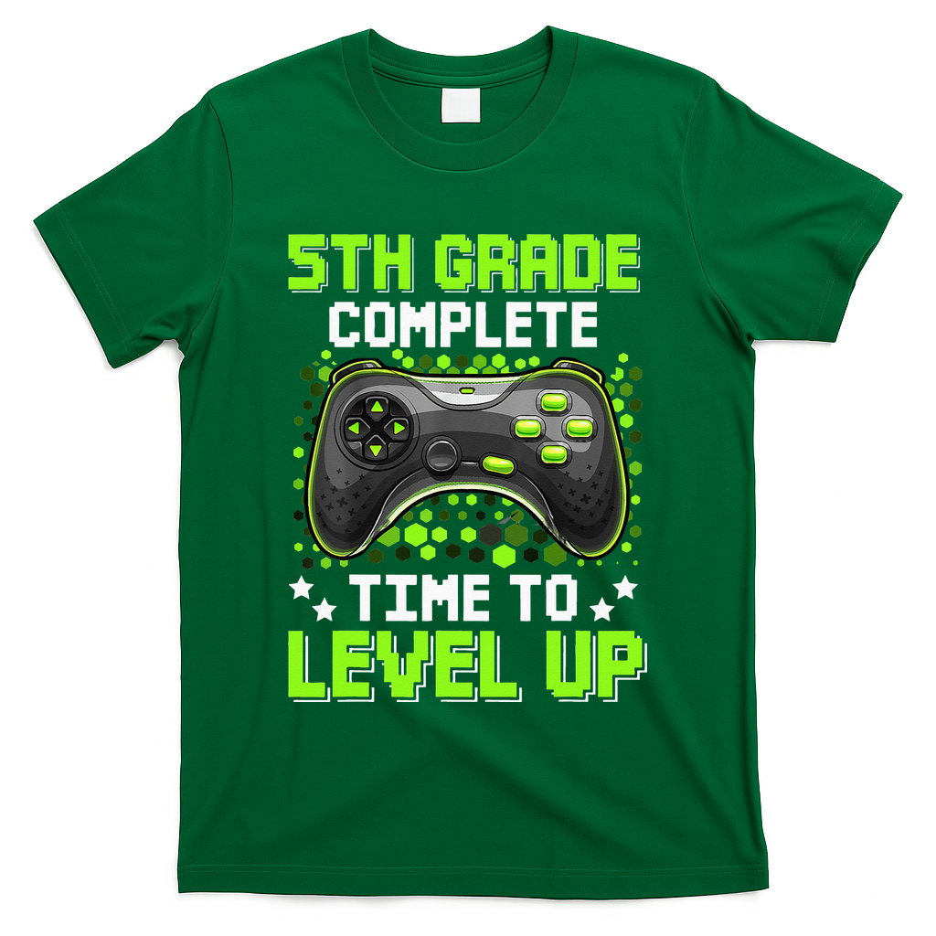 5th Grade Complete Time To Level Up Gaming Graduation T-Shirt
