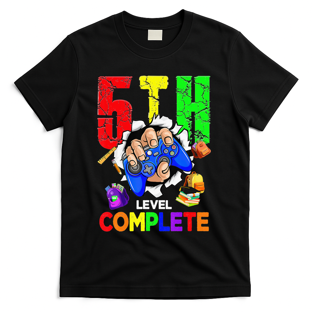 5Th Grade Level Complete Graduation Last Day Of School T-Shirt - Black