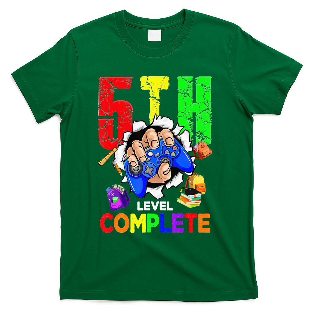 5Th Grade Level Complete Graduation Last Day Of School T-Shirt - Green