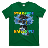 5th Grade Nailed It Axolotl Graduation Cap And Gown T-Shirt - Green