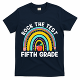 5th Grade Teacher Rock The Test Day Fifth Grade Testing Day T-Shirt - Navy
