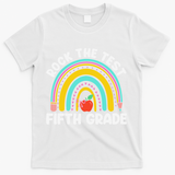 5th Grade Teacher Rock The Test Day Fifth Grade Testing Day T-Shirt - White