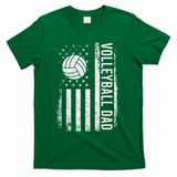 Vintage Volleyball Dad Usa Flag Retro Fathers Day Daddy Papa T-Shirt