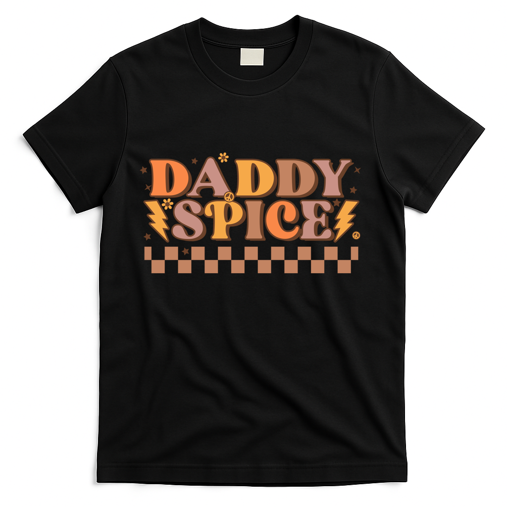 Daddy Spice Retro Checkered Thanksgiving Family Matching Dad Gift T-Shirt