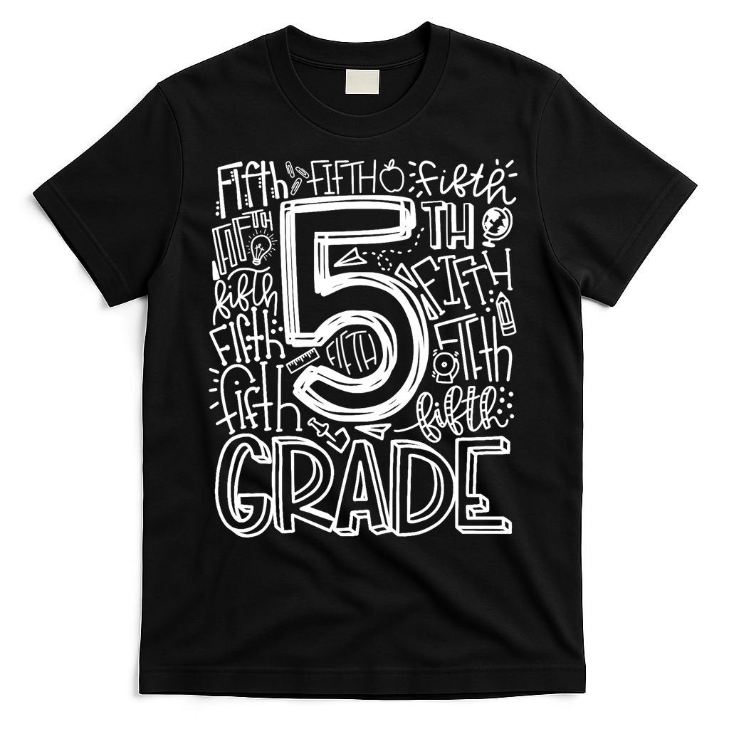 5th Grade Typography Team Fifth Grade Teacher Back To School T-Shirt
