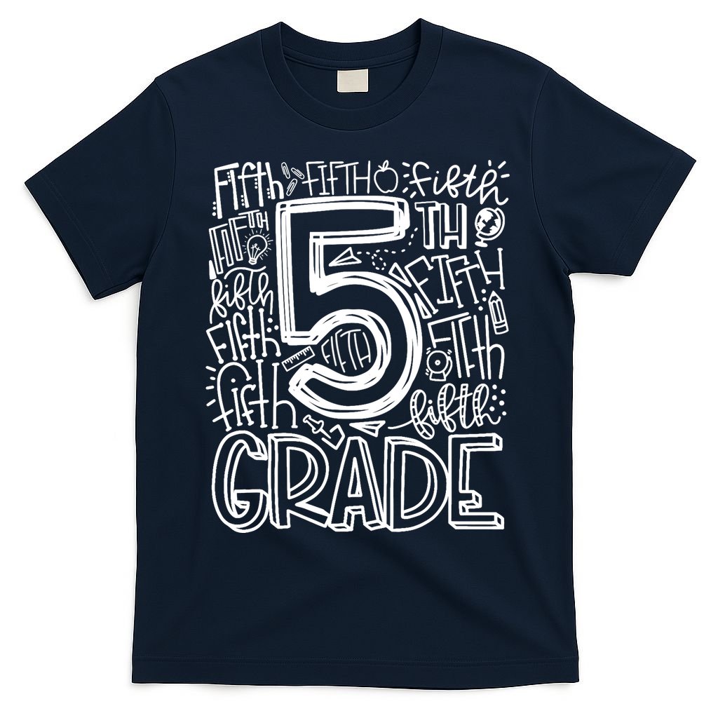 5th Grade Typography Team Fifth Grade Teacher Back To School T-Shirt
