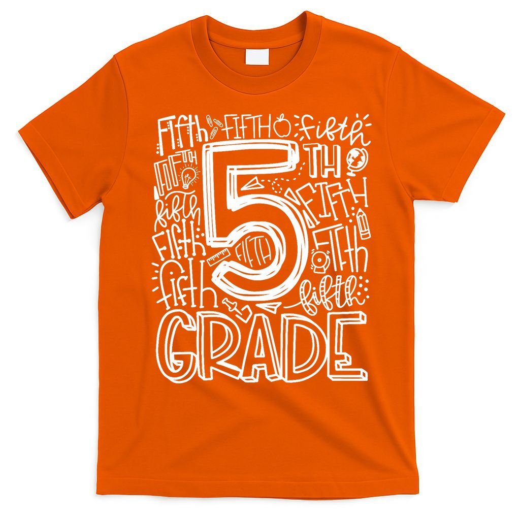 5th Grade Typography Team Fifth Grade Teacher Back To School T-Shirt