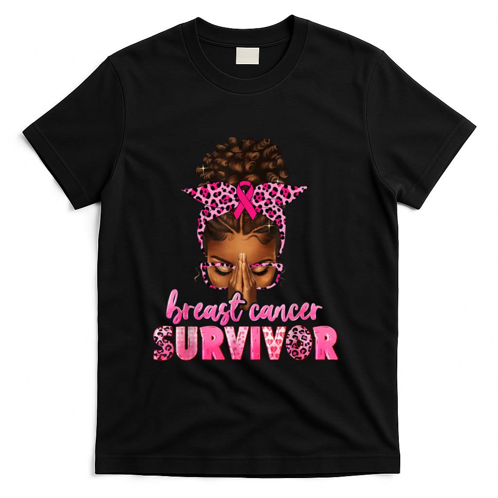 Breast Cancer Survivor Black Women Afro African Christian T-Shirt