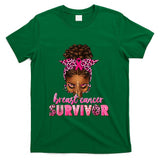 Breast Cancer Survivor Black Women Afro African Christian T-Shirt