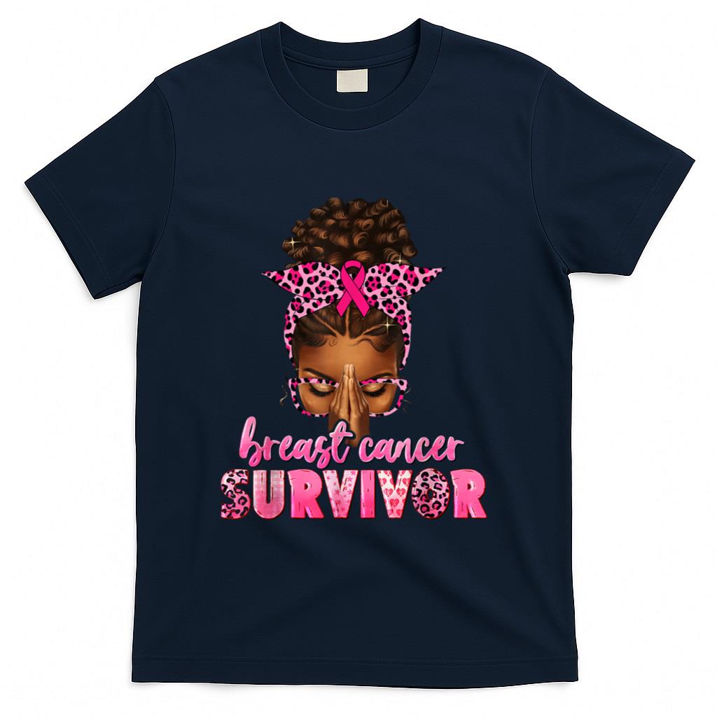 Breast Cancer Survivor Black Women Afro African Christian T-Shirt