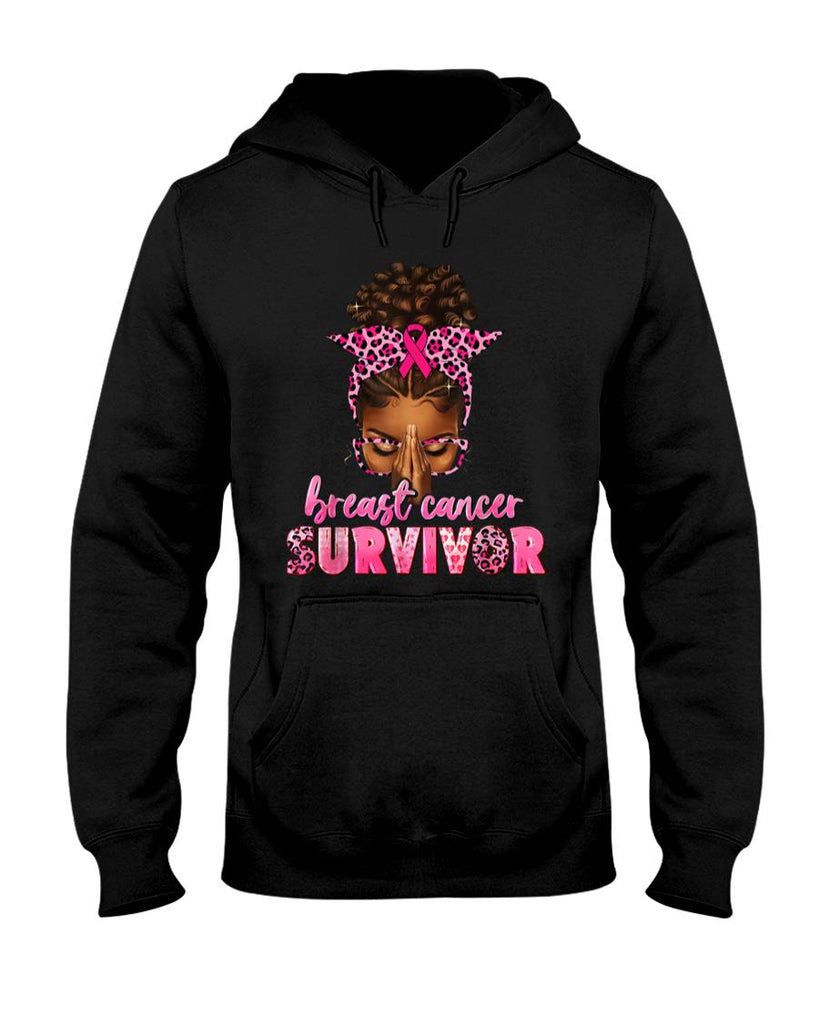 Breast Cancer Survivor Black Women Afro African Christian T-Shirt