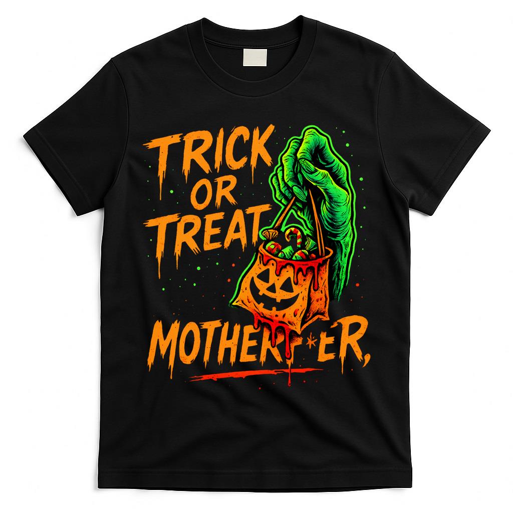 Trick or Treat, Motherfer – Zombie Hand Graffiti Glow Oversized T-Shirt