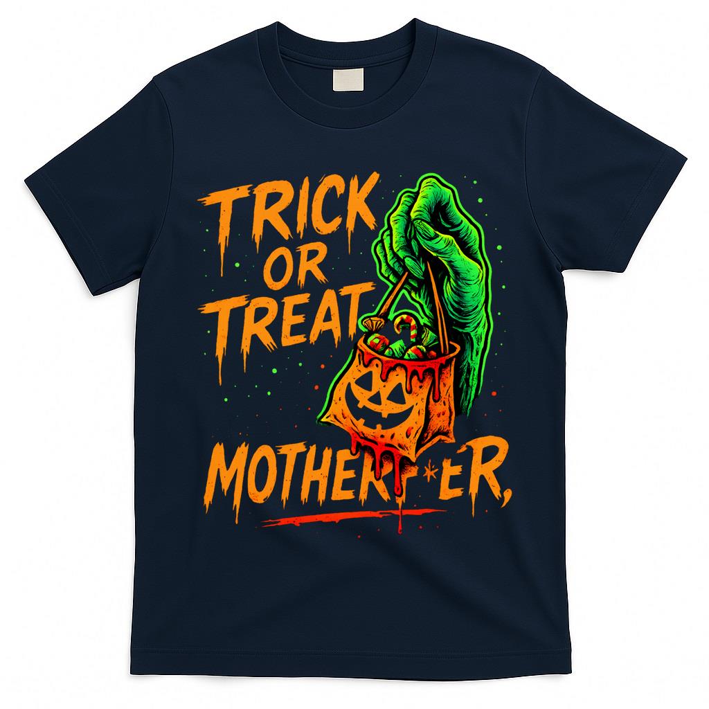 Trick or Treat, Motherfer – Zombie Hand Graffiti Glow Oversized T-Shirt