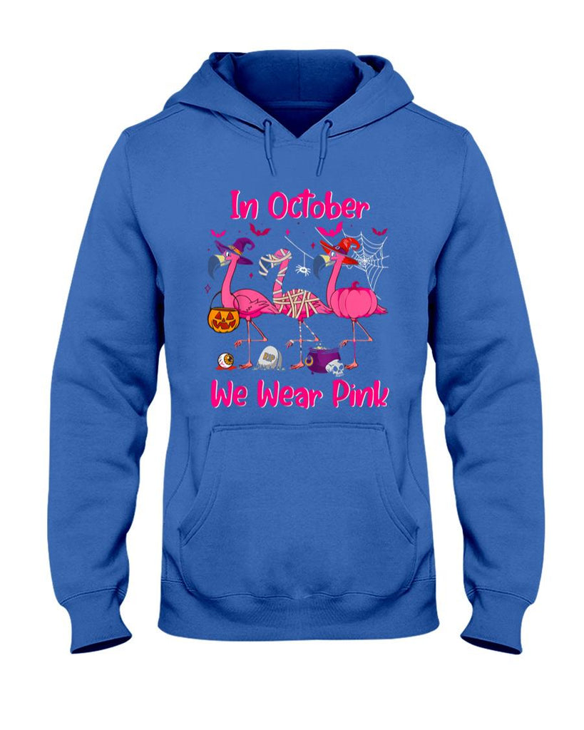 In October We Wear Pink Flamingo Breast Cancer Awareness T-Shirt