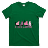 in October We Wear Pink Ghost Cats Breast Cancer Awareness T-Shirt