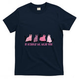 in October We Wear Pink Ghost Cats Breast Cancer Awareness T-Shirt