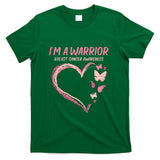 Warrior Heart Butterfly Breast Cancer Awareness Women Gift T-Shirt