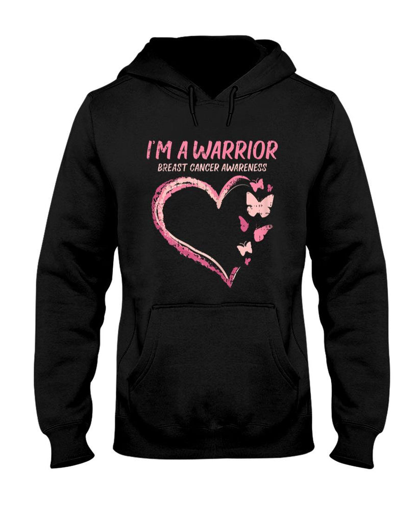 Warrior Heart Butterfly Breast Cancer Awareness Women Gift T-Shirt