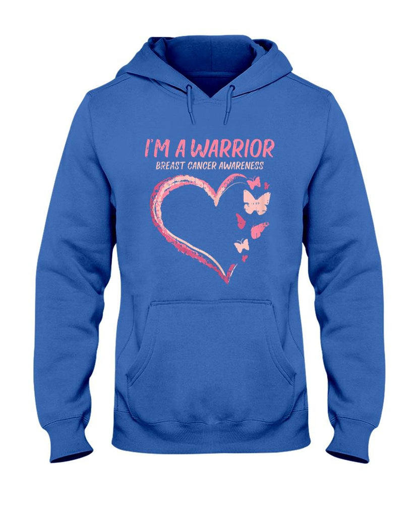 Warrior Heart Butterfly Breast Cancer Awareness Women Gift T-Shirt